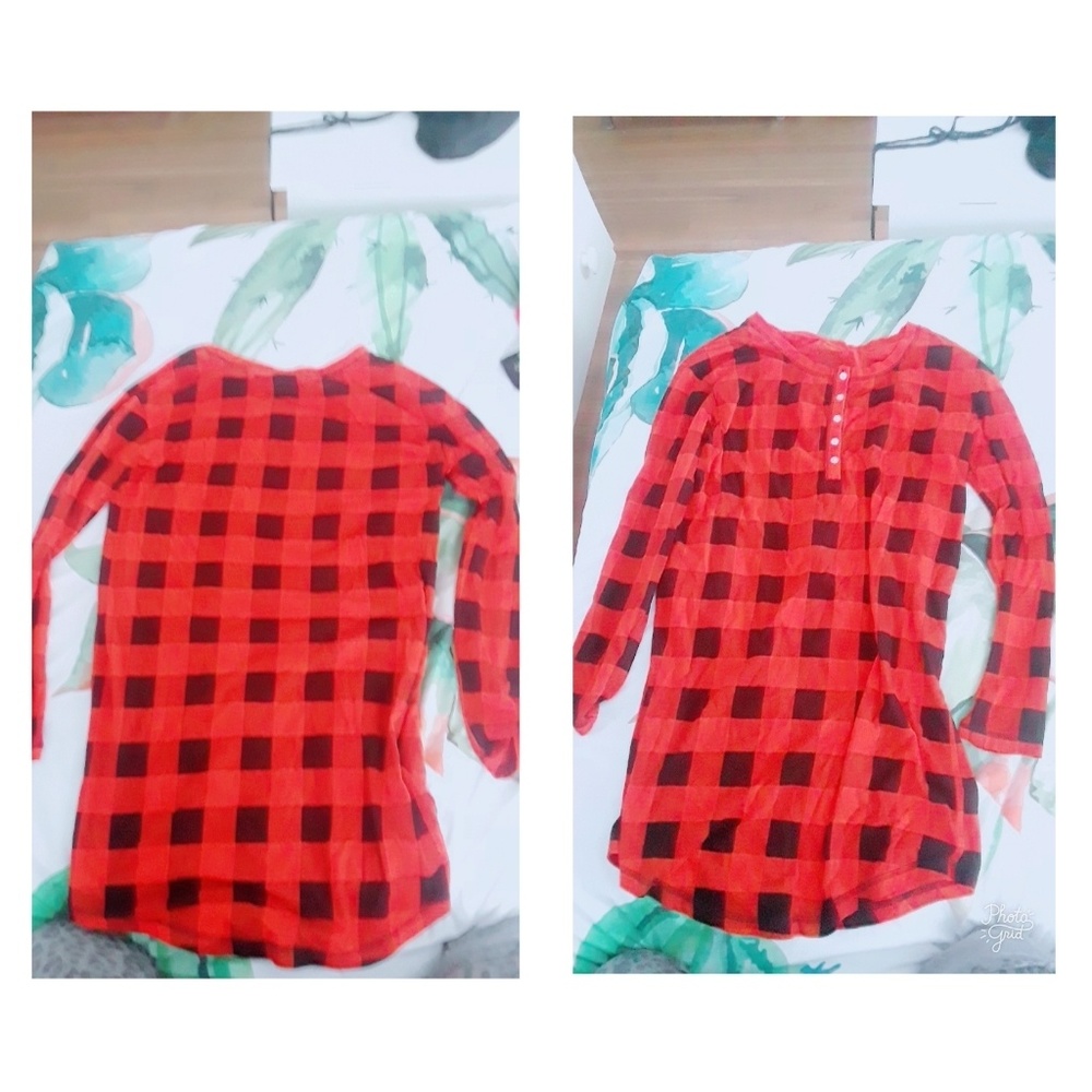 Red and black pajama shirt